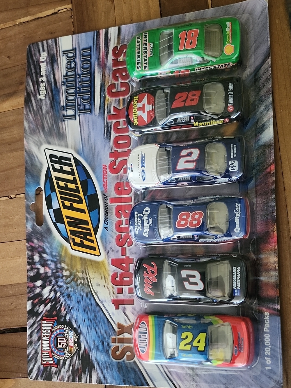 1:64-Scale Stock Car Toy Set - Blue, Black & White
